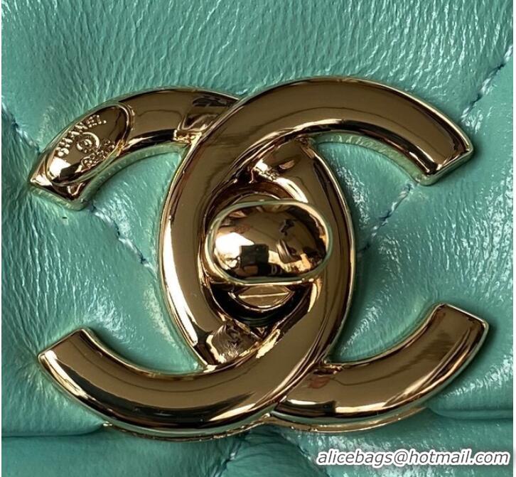 Well Crafted Chanel small flap bag with top handle AS4543 Green