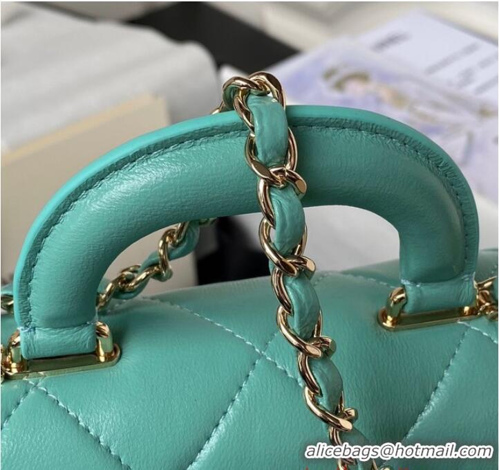 Well Crafted Chanel small flap bag with top handle AS4543 Green