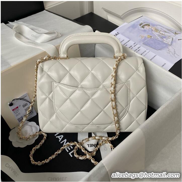 Buy Fashionable Chanel small flap bag with top handle AS4544 White