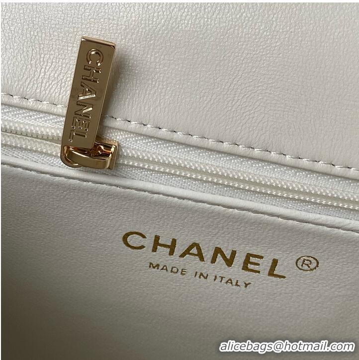 Buy Fashionable Chanel small flap bag with top handle AS4544 White