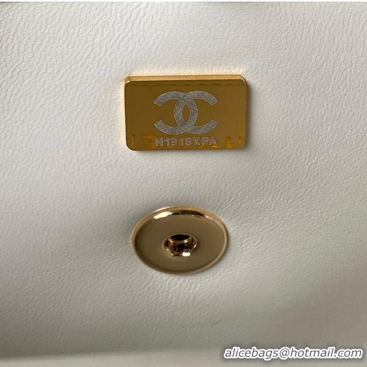 Buy Fashionable Chanel small flap bag with top handle AS4544 White