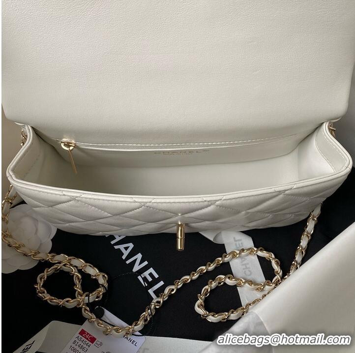 Buy Fashionable Chanel small flap bag with top handle AS4544 White