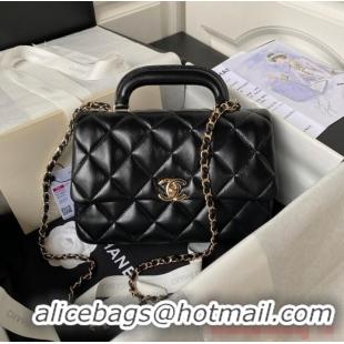 Most Popular Chanel small flap bag with top handle AS4544 Black