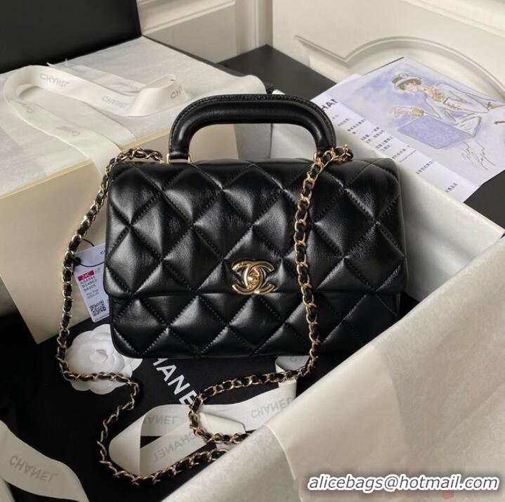 Most Popular Chanel small flap bag with top handle AS4544 Black