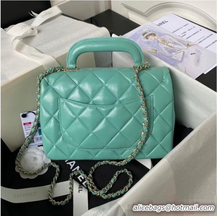 Luxurious Promotional Chanel small flap bag with top handle AS4544 Green