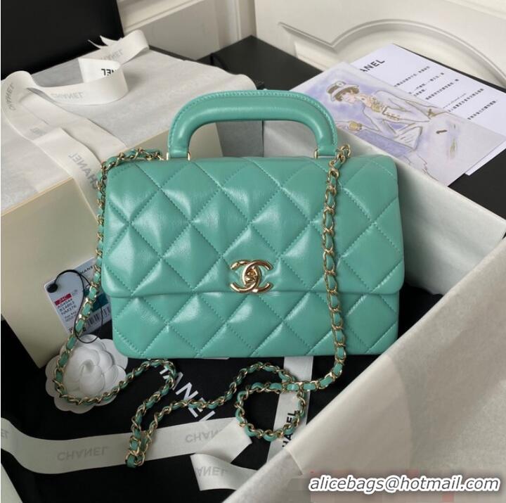 Luxurious Promotional Chanel small flap bag with top handle AS4544 Green