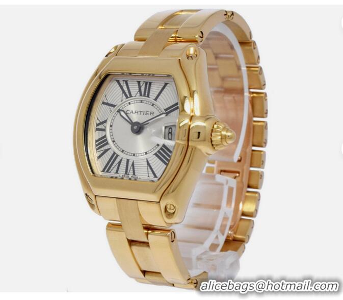 Best Price Cartier Roadster Date 18k Yellow Gold Dial 31mm Quartz Watch CA2676