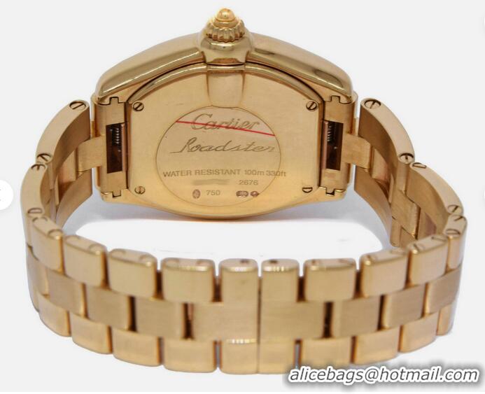 Best Price Cartier Roadster Date 18k Yellow Gold Dial 31mm Quartz Watch CA2676