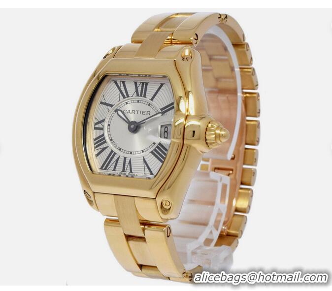 Best Price Cartier Roadster Date 18k Yellow Gold Dial 31mm Quartz Watch CA2676