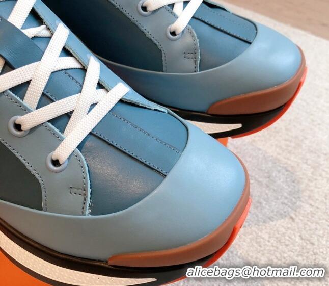 Good Quality Hermes Hugo sneakers in Calfskin Blue 117007