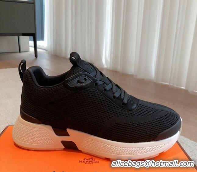 Low Price Hermes Hugo sneakers in Technical Knit Black 117012