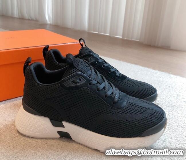 Low Price Hermes Hugo sneakers in Technical Knit Black 117012