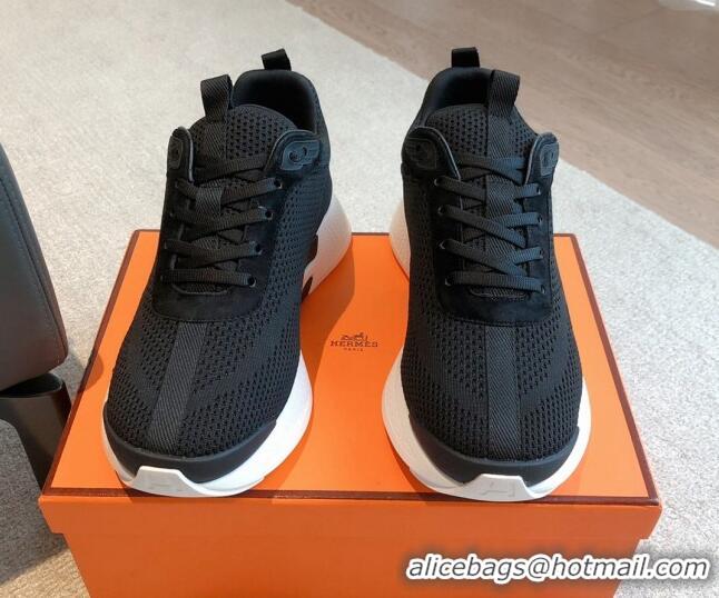 Low Price Hermes Hugo sneakers in Technical Knit Black 117012