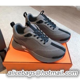 Unique Style Hermes Hugo sneakers in Technical Knit Grey 117013