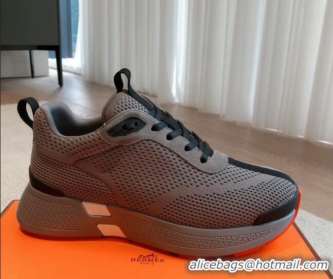 Unique Style Hermes Hugo sneakers in Technical Knit Grey 117013