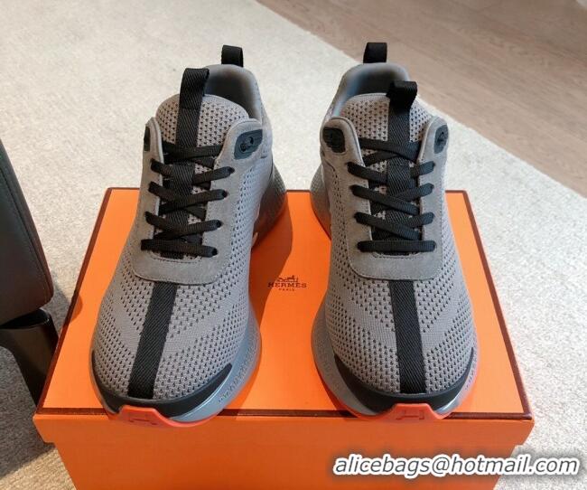 Unique Style Hermes Hugo sneakers in Technical Knit Grey 117013