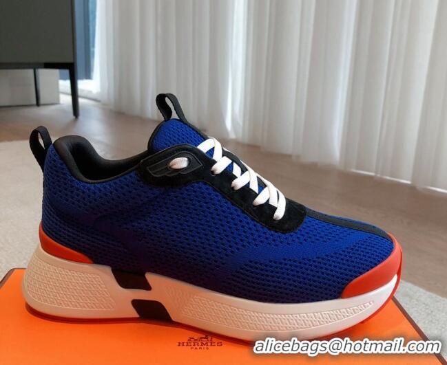 Fashion Hermes Hugo sneakers in Technical Knit Dark Blue 117014