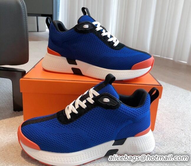 Fashion Hermes Hugo sneakers in Technical Knit Dark Blue 117014