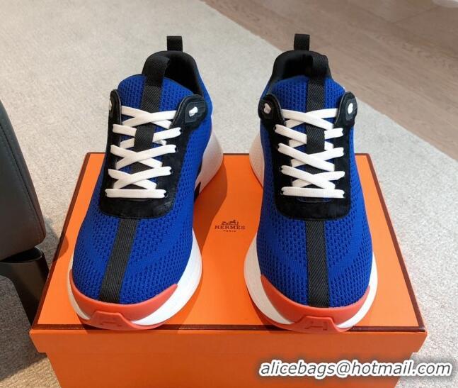 Fashion Hermes Hugo sneakers in Technical Knit Dark Blue 117014