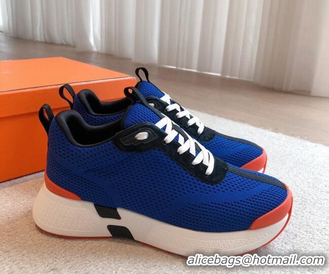 Fashion Hermes Hugo sneakers in Technical Knit Dark Blue 117014