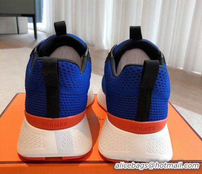 Fashion Hermes Hugo sneakers in Technical Knit Dark Blue 117014