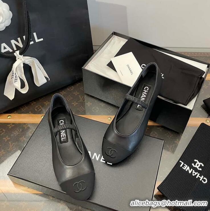 ​New Design Chanel Ballerina Lambskin Mary Jane Ballet Flats CH8410 Black