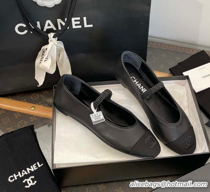 ​New Design Chanel Ballerina Lambskin Mary Jane Ballet Flats CH8410 Black