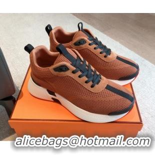 Generous Hermes Hugo sneakers in Technical Knit Wood Brown 117015