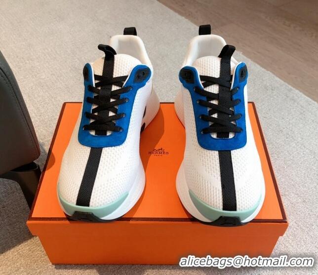 Trendy Design Hermes Hugo sneakers in Technical Knit White/Blue 117017