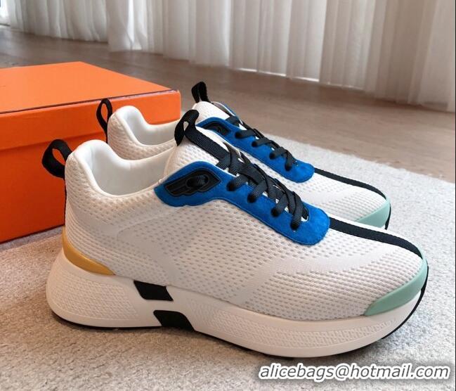 Trendy Design Hermes Hugo sneakers in Technical Knit White/Blue 117017