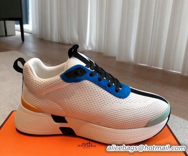 Trendy Design Hermes Hugo sneakers in Technical Knit White/Blue 117017