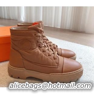 Purchase Hermes Fresh Ankle Boots in Light Fabric Brown 215020