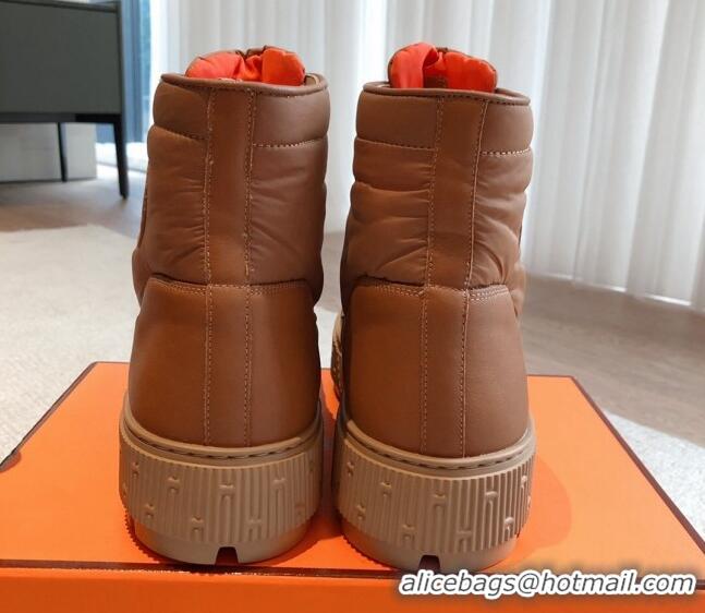 Purchase Hermes Fresh Ankle Boots in Light Fabric Brown 215020