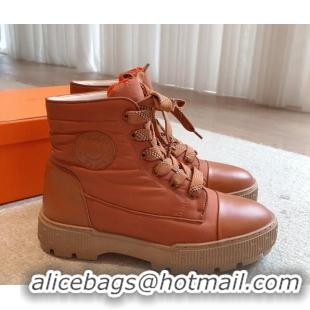 Popular Style Hermes Fresh Ankle Boots in Light Fabric Dark Brown 215021