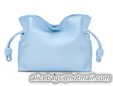 Inexpensive Loewe Mini Napa Leather Flamenco clutch 26941 sky blue