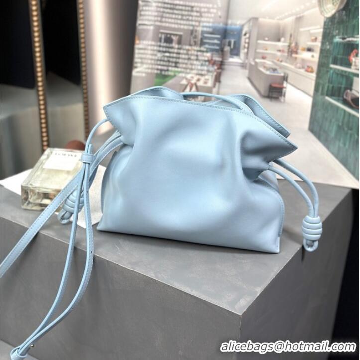 Inexpensive Loewe Mini Napa Leather Flamenco clutch 26941 sky blue