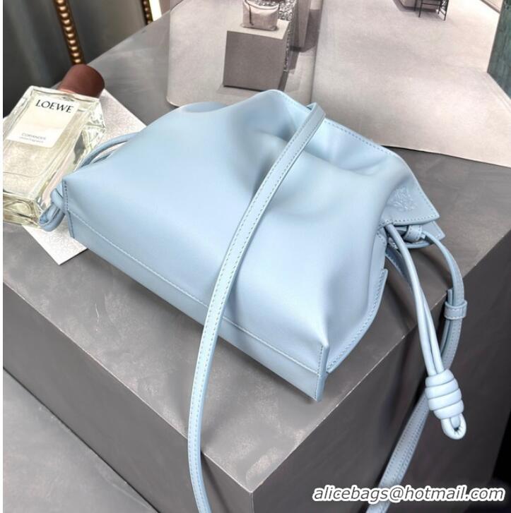 Inexpensive Loewe Mini Napa Leather Flamenco clutch 26941 sky blue