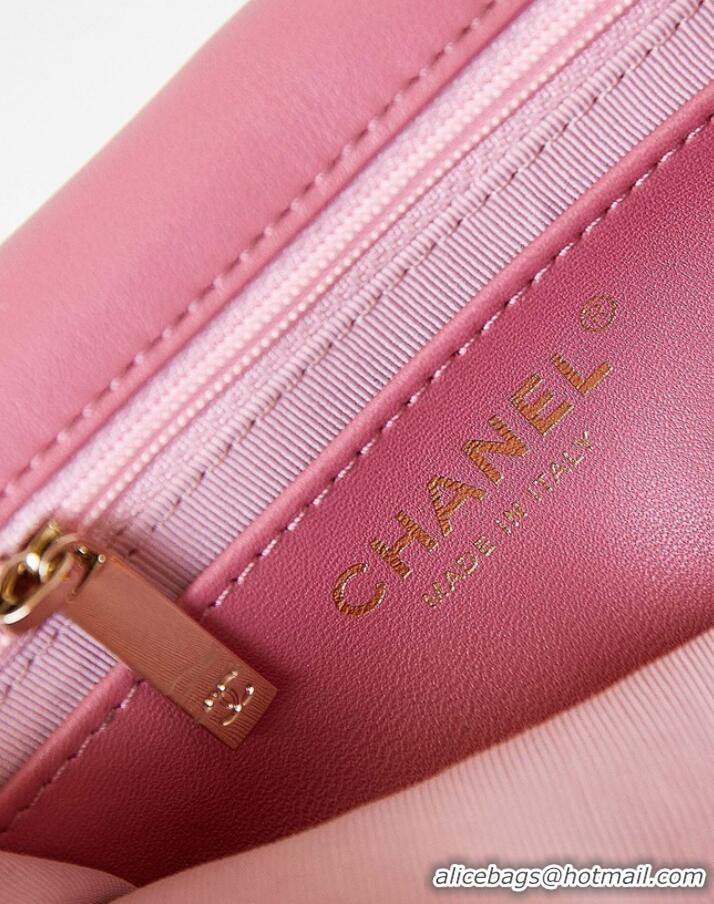 Reasonable Price Chanel small Tweed CLASSIC HANDBAG AS3782 Pink