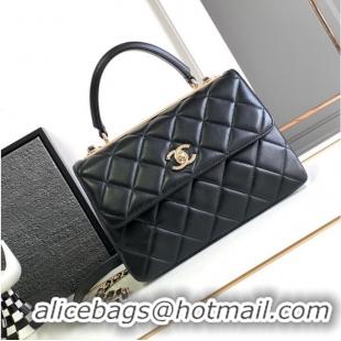 Reasonable Price Chanel FLAP BAG WITH TOP HANDLE AS92236 Black