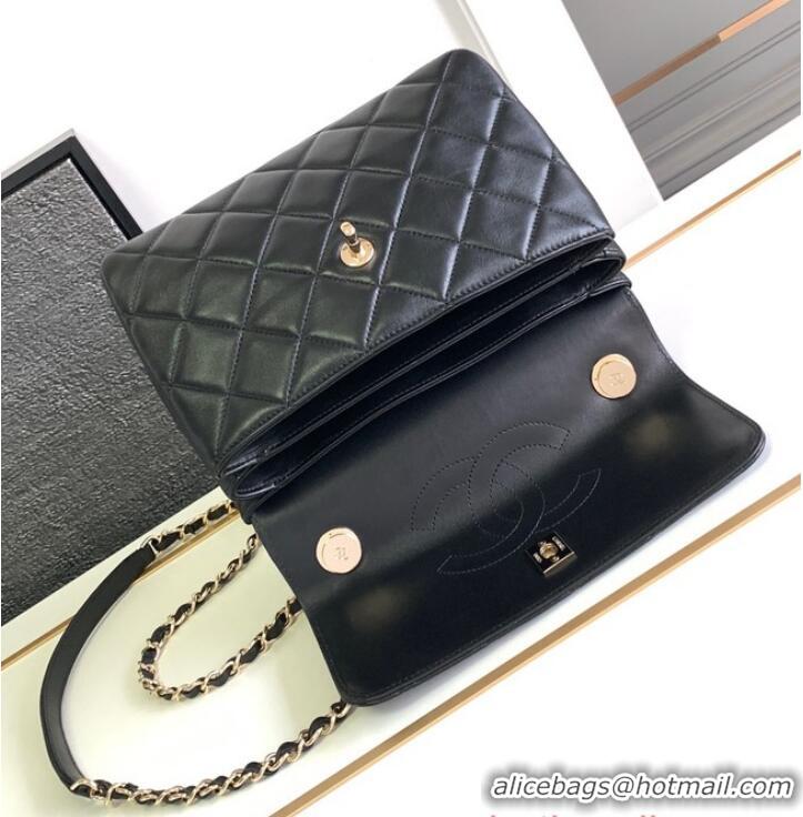 Reasonable Price Chanel FLAP BAG WITH TOP HANDLE AS92236 Black