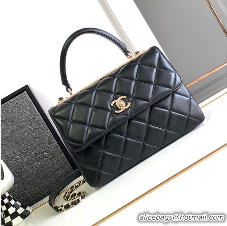 Reasonable Price Chanel FLAP BAG WITH TOP HANDLE AS92236 Black