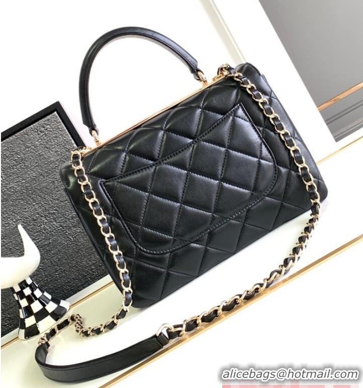 Reasonable Price Chanel FLAP BAG WITH TOP HANDLE AS92236 Black