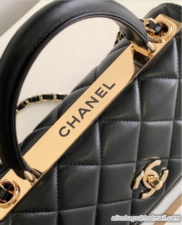 Reasonable Price Chanel FLAP BAG WITH TOP HANDLE AS92236 Black