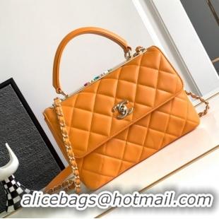 Best Price Chanel FLAP BAG WITH TOP HANDLE AS92236 Yellow