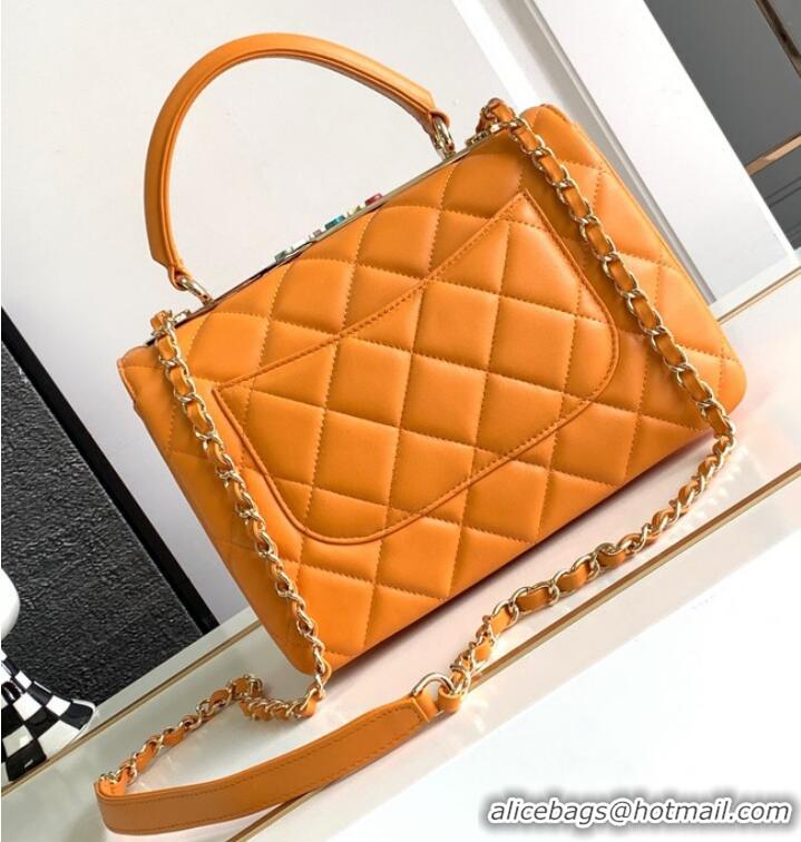 Best Price Chanel FLAP BAG WITH TOP HANDLE AS92236 Yellow