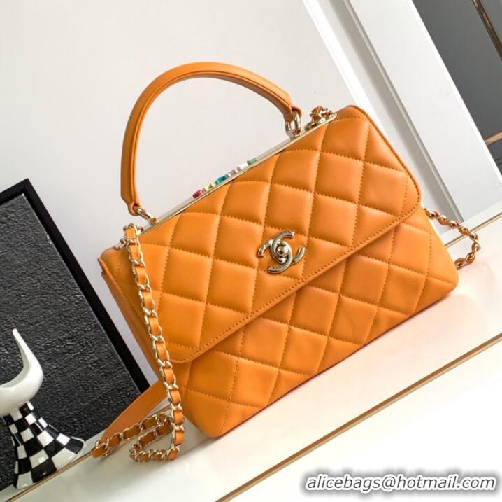 Best Price Chanel FLAP BAG WITH TOP HANDLE AS92236 Yellow