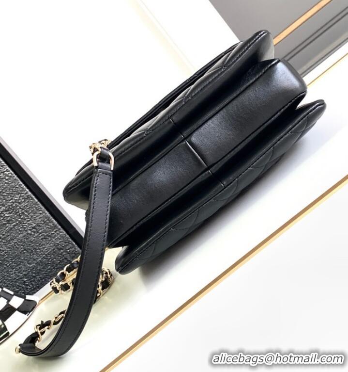 Top Quality Chanel small FLAP BAG WITH TOP HANDLE AS92235 Black