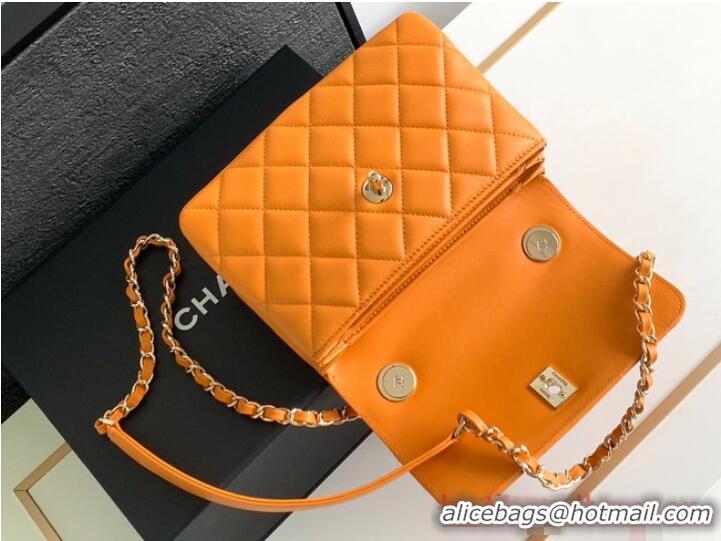 Most Popular Chanel small FLAP BAG WITH TOP HANDLE AS92235 Yellow