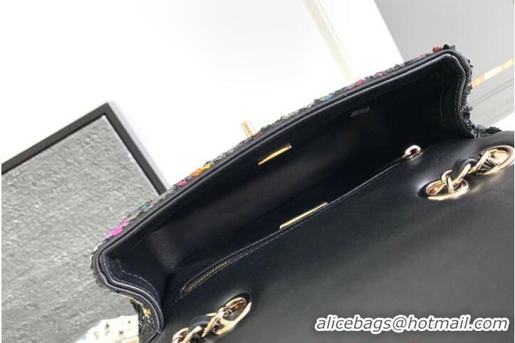 Reasonable Price Chanel CLASSIC HANDBAG A01116 black&Rainbow