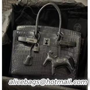 Top Quality Hermes Birkin 30CM Original Crocodile Leather Bag BK30 Black